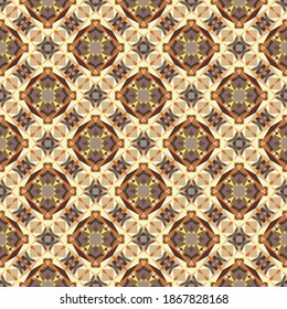 Gold pattern, ornament, decoration, seamless golden texture, geometric symmetric background, fashion print, wallpaper, fabric, textile, wrapping paper vector design template.