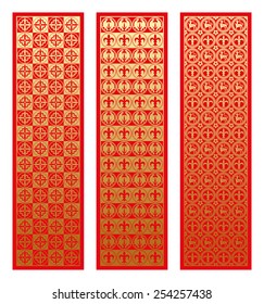 Gold pattern with royal elements in a gothic style. Ornament for a tiles and mosaics. Vector seamless background.