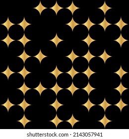 Patrón dorado, Patrón geométrico sin inconvenientes para el diseño de papel tapiz, Impresión de moda, Decoración a la moda, Textil doméstico, Decoración retro. Ilustración vectorial. Fondo dorado	