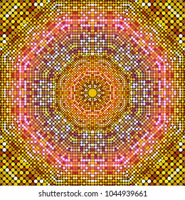 Gold pattern texture with golden mosaics in the Byzantine style Antique mosaic. Mosaic tiles in antique style. Cobblestone colorful texture for your design, Stone plate paving pattern. Luxury Vector