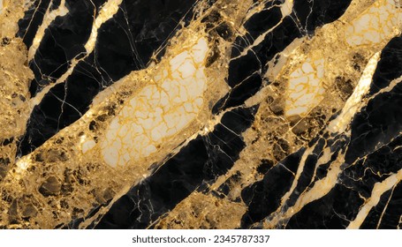 Gold Patterned natural of black marble (Gold Russia) texture background for product design Vector Illustration