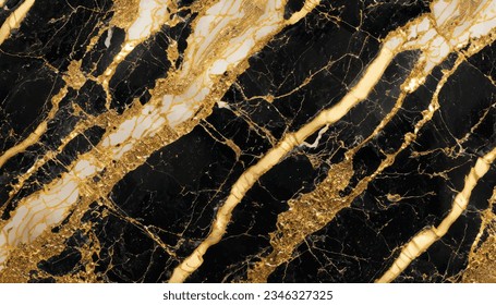 Patrón dorado natural de fondo de textura de mármol negro (Gold Russia) para el diseño del producto Vector Ilustración
