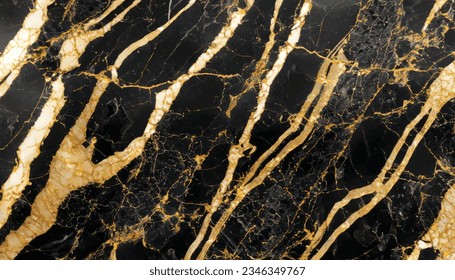 Gold Patterned natural of black marble (Gold Russia) texture background for product design Vector Illustration
