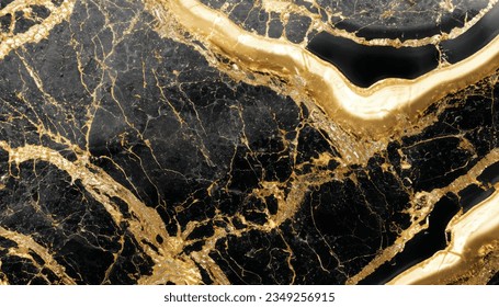 Gold Patterned natural of black marble (Gold Russia) texture background for product design Vector Illustration