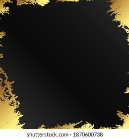 Gold patterns and waves on a black background unique abstract