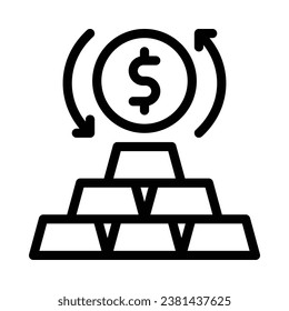gold pay vector icon on white background