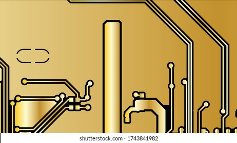 Gold pcb motherboard abstract texture background pattern backdrop