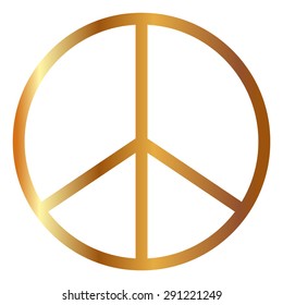 Gold Peace sign - vector