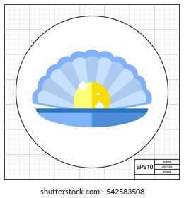 Gold Pearl in Open Shell Icon