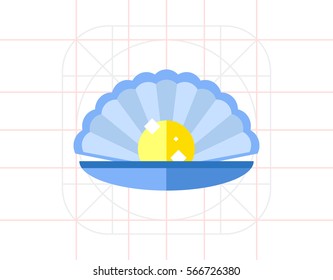 Gold Pearl in Open Shell Icon