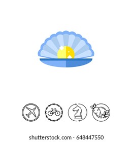 Gold Pearl in Open Shell Icon