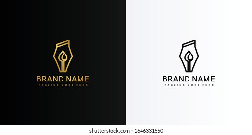 Logo de la naturaleza de la hoja de árbol de oro. Diseño vectorial de plantilla de icono de logotipo moderno