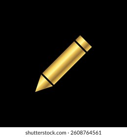 Gold Pencil Icon Vector Template