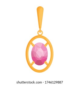 Gold pendant vector icon.Cartoon vector icon isolated on white background gold pendant.