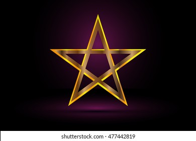 gold pentagram , yellow pentagram , 