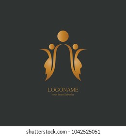 gold people leaf logo