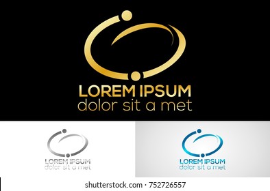 gold people letter G logo