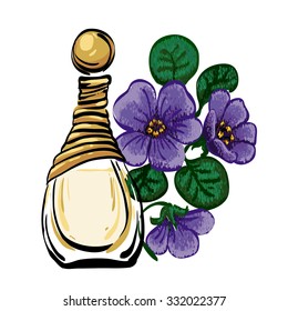 Gold perfume with violet