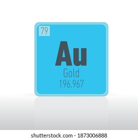 Gold periodic table single element. 