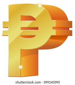 Gold Peso currency symbol vector illustration