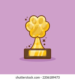 Gold Pet Trophy with Footprint Shape