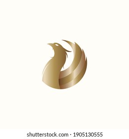gold phoenix bird vector illustration for icons, symbols or logo. gold phoenix logo template. luxury logo for business identity