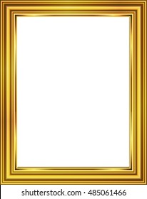 Gold photo frame with corner thailand line floral for picture, Vector design decoration pattern style. wood border design is patterned Thai style