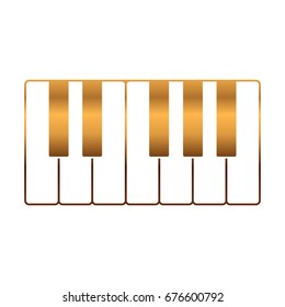 Gold piano keys vector icon