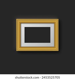 gold picture frame on black wall