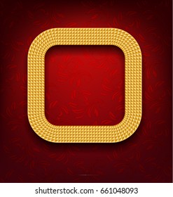 gold picture frame on red wall