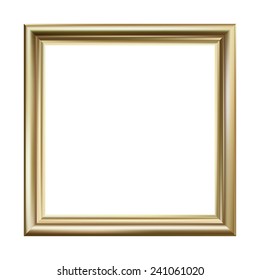 Gold picture frame, square, vector illustration