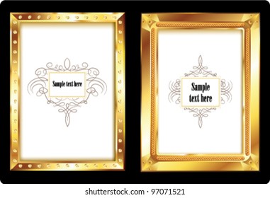 Gold picture frames.