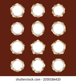 Gold Picture Frames In Vintage Style, Victorian Ornamental Frames, Luxury Metallic Borders