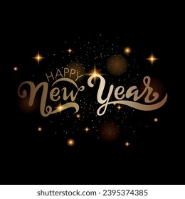 gold pictures with glitter on the theme of new year and Christmas. vector illustration