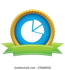 Gold pie chart logo on a white background. Vector illustration