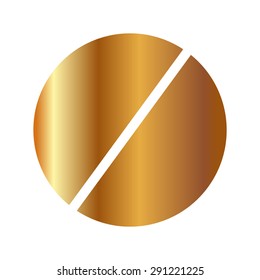 Gold pill - vector icon 