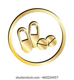 Gold Pills Healthcare Icon