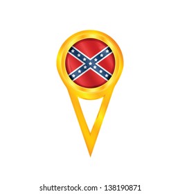 Gold pin with the Confederation Battle Flag