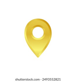 Gold pin location icon vector illustration