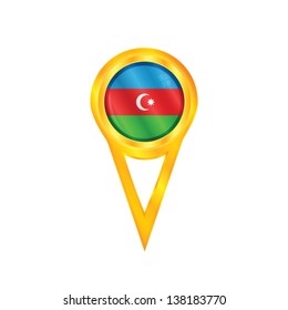 Gold pin with the national flag of Azerbaijan