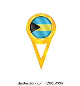 Gold pin with the national flag of Bahamas