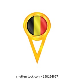 Gold pin with the national flag of Belgium