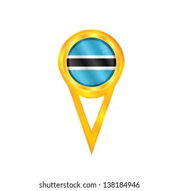 Gold pin with the national flag of Botswana