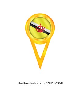 Gold pin with the national flag of Brunei