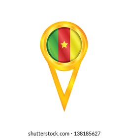 Gold pin with the national flag of Cameroon