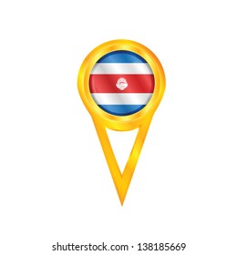 Gold pin with the national flag of Costa Rica