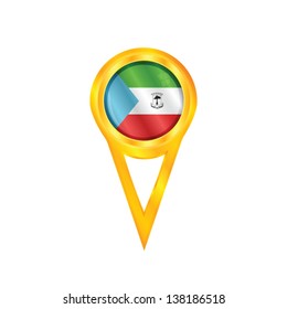 Gold pin with the national flag of Equatorial Guinea