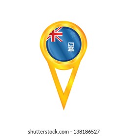 Gold pin with the national flag of Falkland Islands
