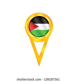 Gold pin with the national flag of Gaza Strip