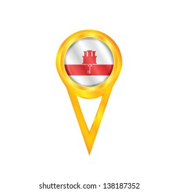 Gold pin with the national flag of Gibraltar